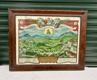 Early Polish Historic Print - Town Of Kalwarya Zebrzydowska