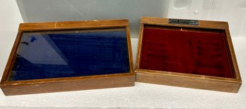 Two Buck Knife Showcases - One Missing Glass