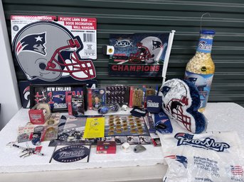NE Patriots Memorabilia - Popcorn - Pins -  Zippo Lighter - Etc