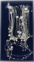 Tray Of Sterling Necklaces Some With Pearls
