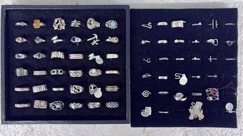 Two Trays Of Assorted Sterling Rings