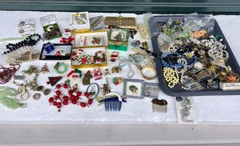 Table Lot Of Costume Jewelry