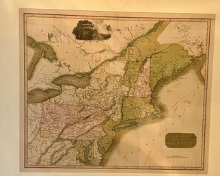 Framed Map Of Northern Provinces Of The United States - 31.5x27.5