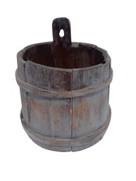 Blue Wash Painted Sap Bucket - 9x10x9