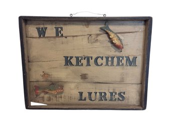 Wood Fishing Sign - 19x25.5 Inch