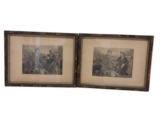 Two Framed Fishing Themed Prints - 12x16