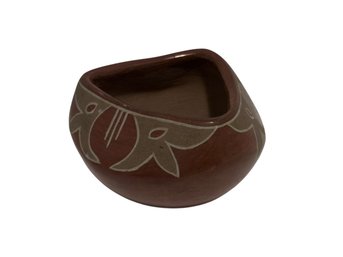 Santa Clara Triangular Pottery Bowl