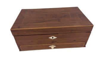Jewelry Box W/ String Inlay And Escutcheon - 7x11x4.5