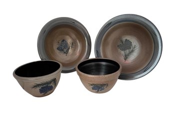 Rowe Pottery Works - 4 Bowls - 12x3 - 4.5x7.5