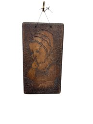 Flemish Wood Carved Plaque 5x9