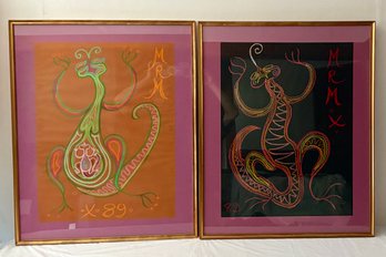 Two Framed 1989 Artworks By Mary Rhinelander McCarl - 24x29