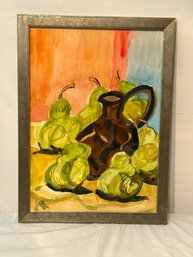 Green Pears Dark Brown Jug