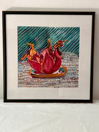 Pomegranate Watercolor - 22x22