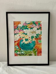 Hydrangeas In Green Vase