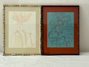 Two Works Of Abstract Faces