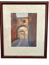 Framed And Matted Unsigned Water Color