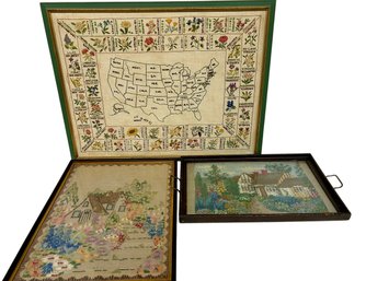 Three Vintage Framed String  Art