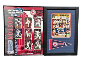 Two Boston Red Sox Championship Framed Posters