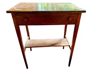 One Drawer Oak Table