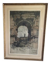 Luigi Kasimir Framed And Signed Etching  Arch Of Titus -  26x35.5