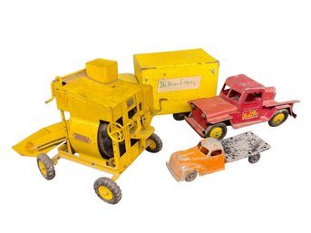 Lot Of Vintage Metal Trucks   As-is