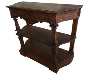 Oak 3 Tier Table - 16x41x35