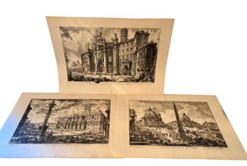 Three Early Italian Etchings - Unframed - 21x29