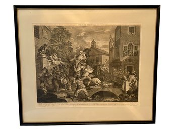 William Hogarth Etching - Chairing The Members - 25x29 Framed