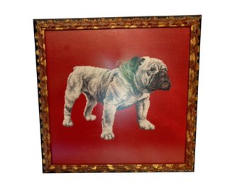Framed Needlepoint Bulldog -