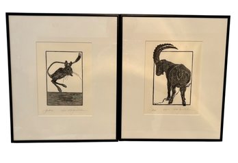 Two Artist Signed And Numbered Animal Prints -