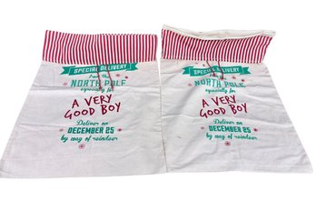Two Cloth  Santa Bags - 22x32