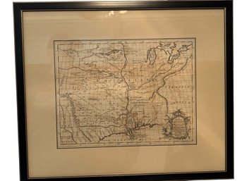 Framed Map Of Louisiana In  1757 - 17x21
