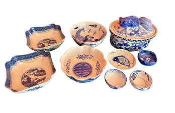 Lot Of Blue And White Asian Ceramics