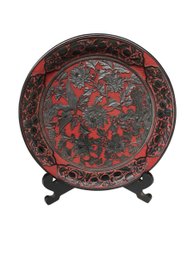 Cinnabar Lacquer Tray 14 Inch