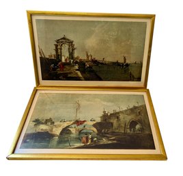 Two Framed Colored Continental Prints - 10.5x16.5