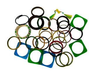 Lot Of Bakelite And Plastic Bangles