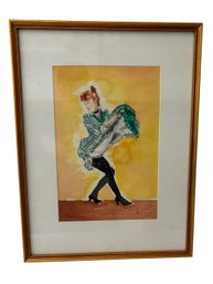 Framed Watercolor Of A Dancer
