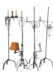 Four Floor And 2 Table Top Iron Lamps