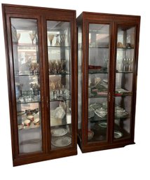 Pair Of Matching Curio Cabinets - 35x81