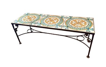 Italian Tile Top Bench - 16.5x49x18