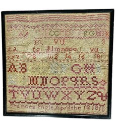 Sampler Dated 1818 - 11x11 Framed