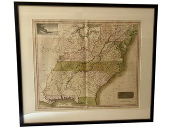 Framed Map Of The Southern Provinces Of The United States 28x32