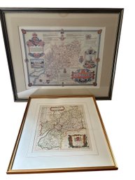 Two Vintage Framed Maps Of Gloucestershire