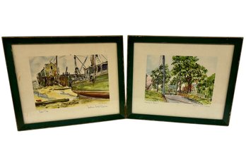 Two Pencil Signed Colored Lithographs - 16x14