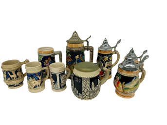 Lot Of 9 Steins