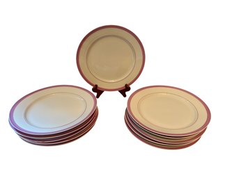 Eleven Pink Lustre 9 Inch Plates