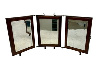 Vintage Traveling 3 Piece Folding Mirror