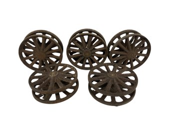 Five Cast Iron Double Wheels - 4 Inches