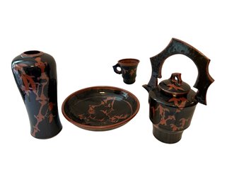 Four Pieces Of Artist Signed Studio Pottery
