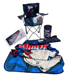 NE Patriots Folding Chair - Coat Rack - Waste Basket -